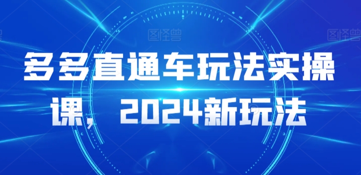 多多直通车玩法实操课，2024新玩法-英祺创业