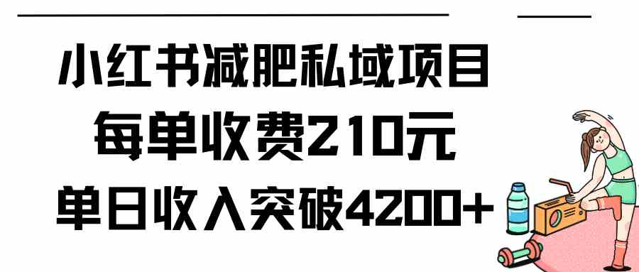 （9466期）小红书减肥私域项目每单收费210元单日成交20单，最高日入4200+-英祺创业