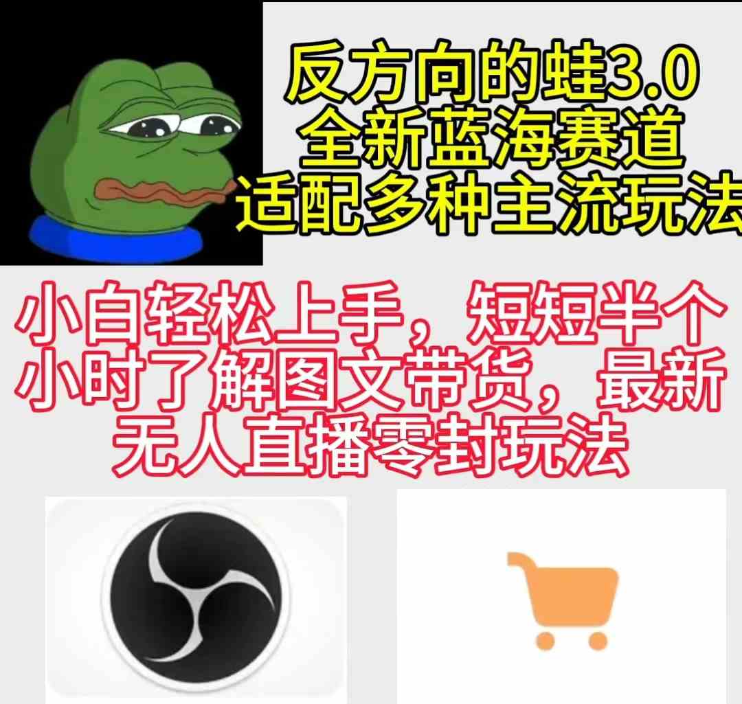 （9485期）反方向的蛙3.0，图文最新玩法，变现多元化，新蓝海项目，小白轻松上手-英祺创业