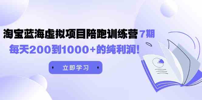 （9541期）黄岛主《淘宝蓝海虚拟项目陪跑训练营7期》每天200到1000+的纯利润-英祺创业