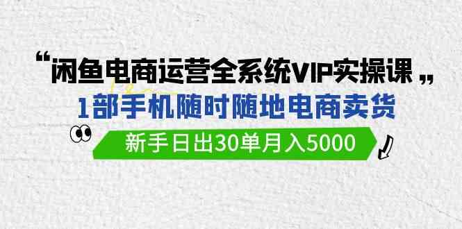 （9547期）闲鱼电商运营全系统VIP实战课，1部手机随时随地卖货，新手日出30单月入5000-英祺创业
