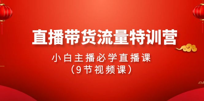 2024直播带货流量特训营，小白主播必学直播课（9节视频课）-英祺创业