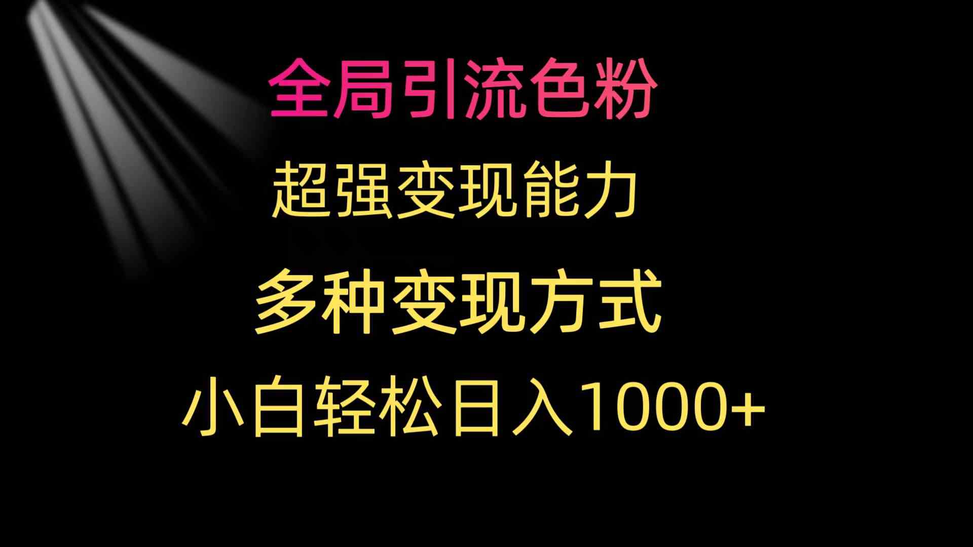 （9680期）全局引流色粉 超强变现能力 多种变现方式 小白轻松日入1000+-英祺创业
