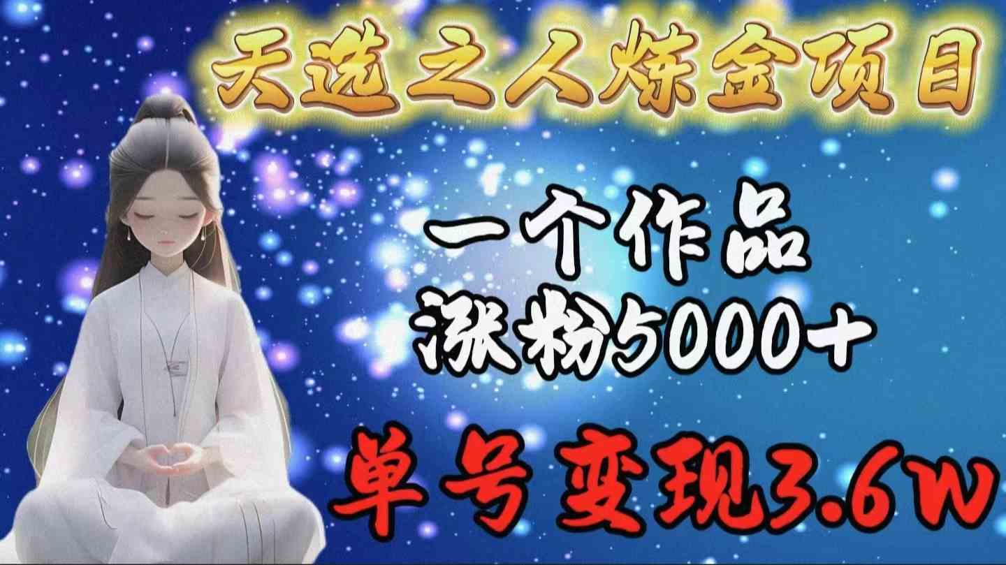（9693期）天选之人炼金项目，一个作品涨粉5000+，单号变现3.6w-英祺创业
