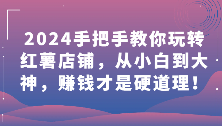 2024手把手教你玩转红薯店铺，从小白到大神，赚钱才是硬道理！-英祺创业