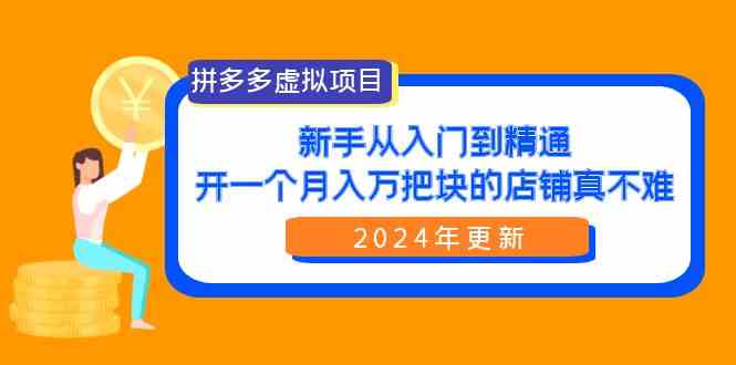 （9744期）拼多多虚拟项目：入门到精通，开一个月入万把块的店铺 真不难（24年更新）-英祺创业
