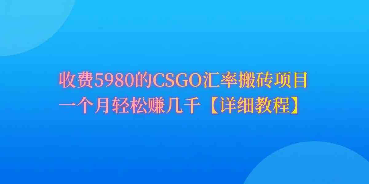 （9776期）CSGO装备搬砖，月综合收益率高达60%，你也可以！-英祺创业