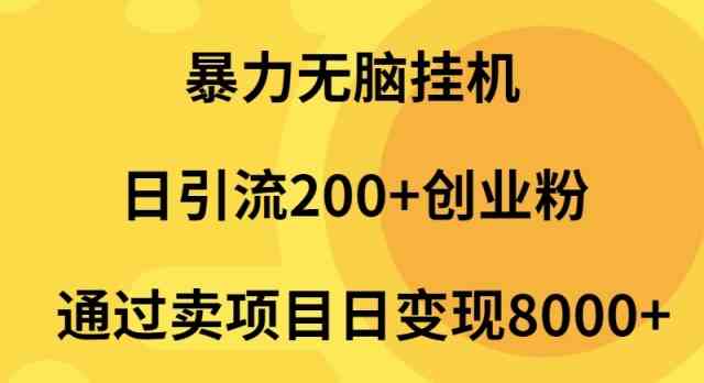 （9788期）暴力无脑挂机日引流200+创业粉通过卖项目日变现2000+-英祺创业