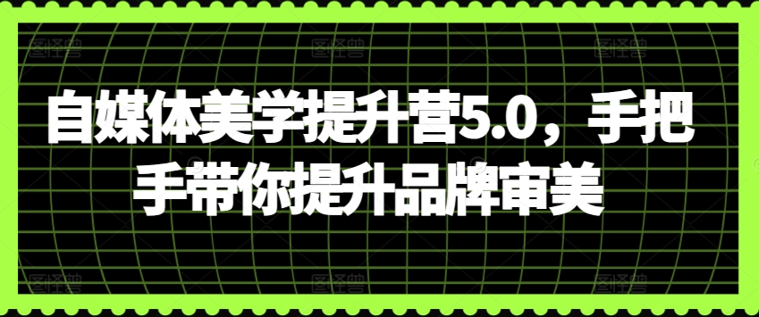 自媒体美学提升营5.0，手把手带你提升品牌审美-英祺创业