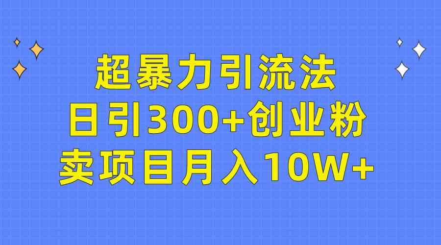 （9954期）超暴力引流法，日引300+创业粉，卖项目月入10W+-英祺创业