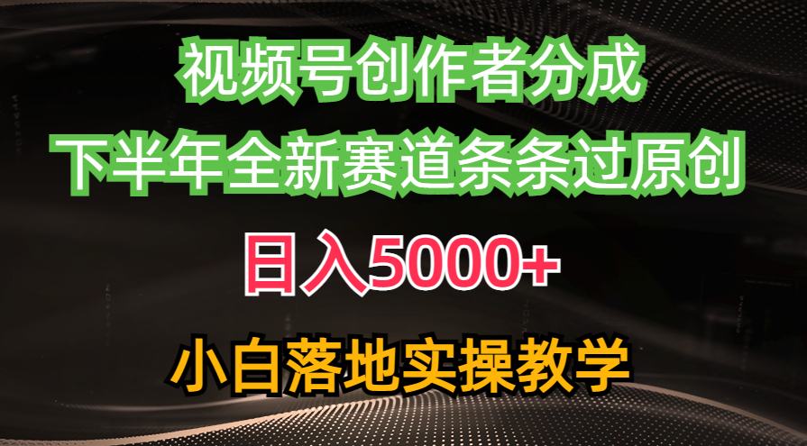 （10294期）视频号创作者分成最新玩法，日入5000+ 下半年全新赛道条条过原创，小…-英祺创业