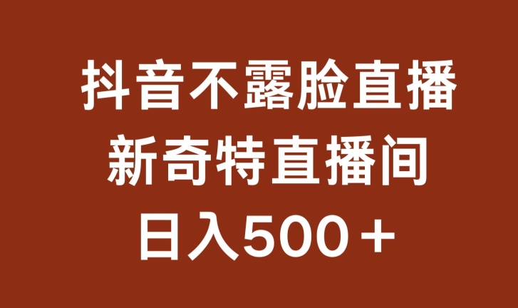 不露脸挂机直播，新奇特直播间，日入500+-英祺创业