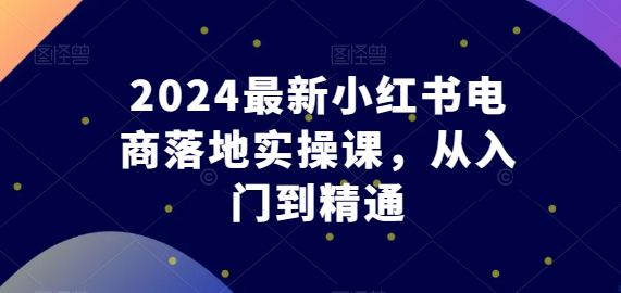 2024最新小红书电商落地实操课，从入门到精通-英祺创业
