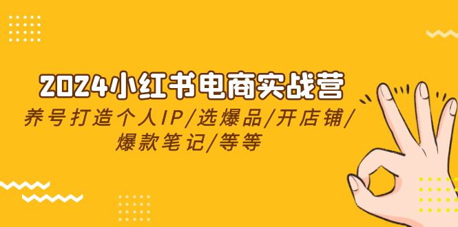 2024小红书电商实战营，养号打造IP/选爆品/开店铺/爆款笔记/等等（24节）-英祺创业