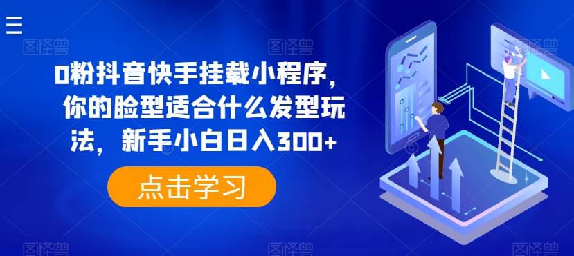 0粉抖音快手挂载小程序，你的脸型适合什么发型玩法，新手小白日入300+-英祺创业