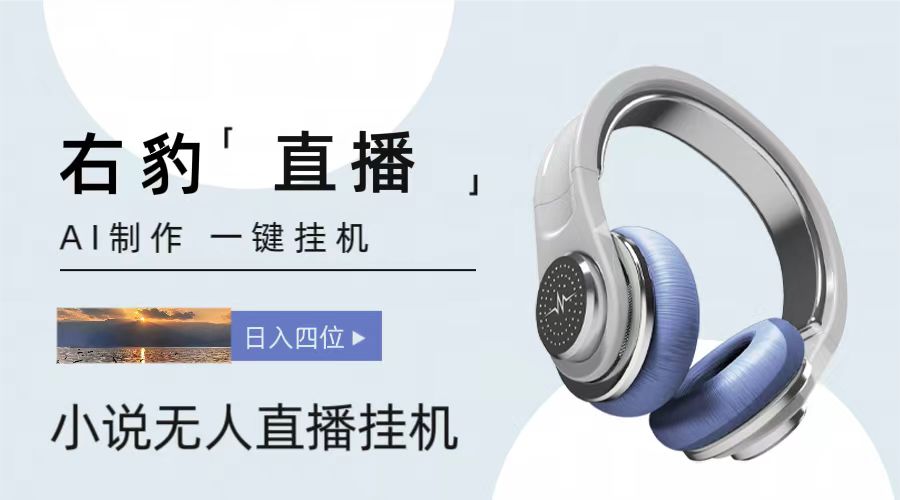 右豹小说无人直播挂机吸金项目，简单易行收益稳定， 月入1000+-英祺创业