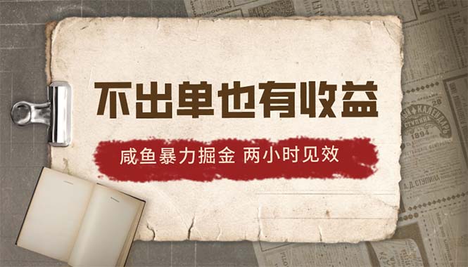 （10562期）2024咸鱼暴力掘金，不出单也有收益，两小时见效，当天突破500+-英祺创业