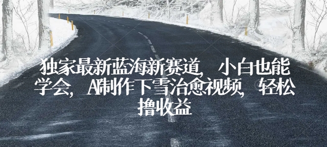独家最新蓝海新赛道，小白也能学会，AI制作下雪治愈视频，轻松撸收益-英祺创业