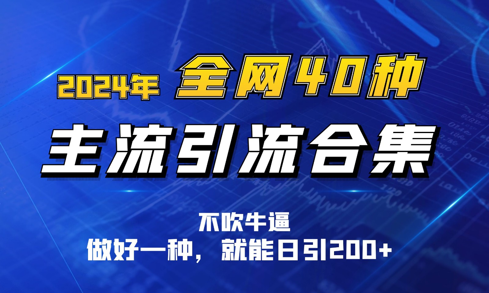 2024年全网40种暴力引流合计，做好一样就能日引100+-英祺创业