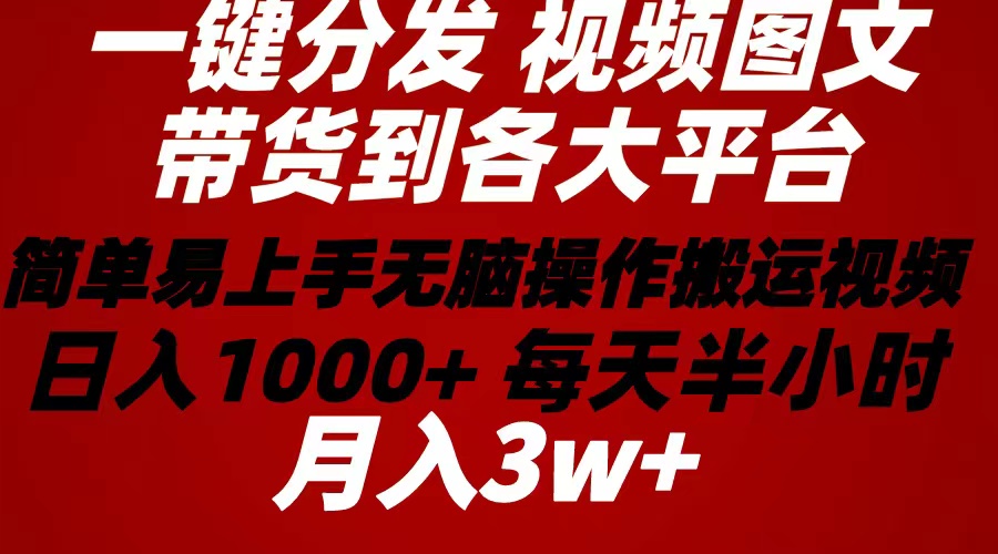 （10667期）2024年 一键分发带货图文视频 简单易上手 无脑赚收益 每天半小时日入1…-英祺创业