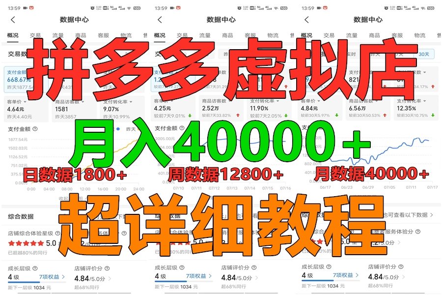 拼多多虚拟电商训练营月入40000+，全网最详细，你做你也行，暴利稳定长久-英祺创业