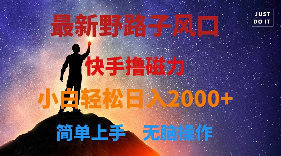 （10754期）最新风口！快手撸磁力，野路子，小白无脑操作日入2000+-英祺创业