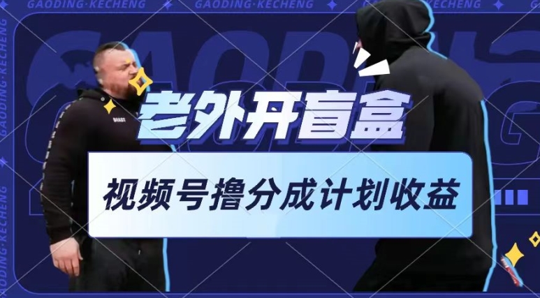 老外开盲盒视频，撸视频号分成计划收益，每天只需一小时，新手小白轻松上手-英祺创业
