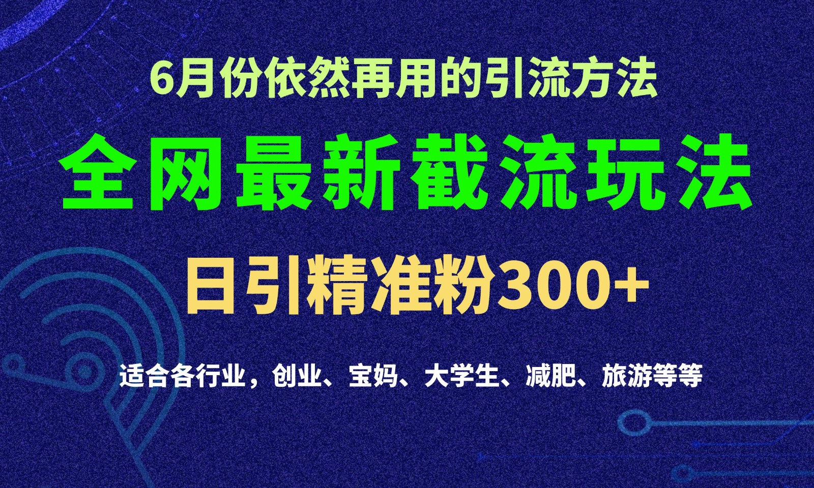 2024全网最新截留玩法，每日引流突破300+-英祺创业