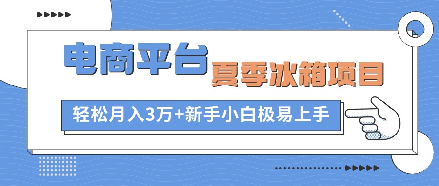 （10934期）电商平台夏季冰箱项目，轻松月入3万+，新手小白极易上手-英祺创业