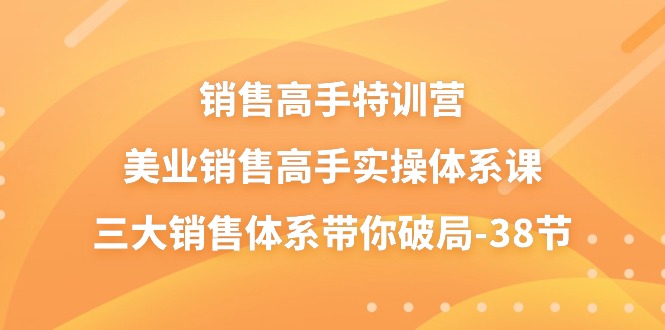 销售高手特训营，美业销售高手实操体系课，三大销售体系带你破局（38节）-英祺创业