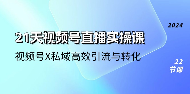 21天视频号直播实操课，视频号X私域高效引流与转化（22节课）-英祺创业