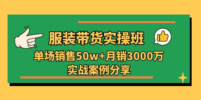 （11071期）服装带货实操培训班：单场销售50w+月销3000万实战案例分享（27节）-英祺创业