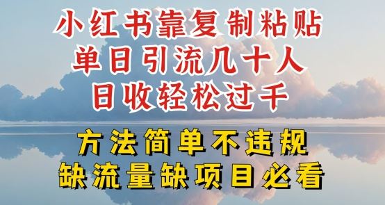 小红书靠复制粘贴单日引流几十人目收轻松过千，方法简单不违规【揭秘】-英祺创业