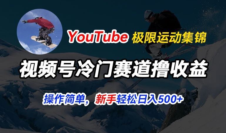 视频号冷门赛道撸收益，YouTube搬运极限运动集锦，暴力起号，操作简单流量高，轻松日入5张【揭秘】-英祺创业