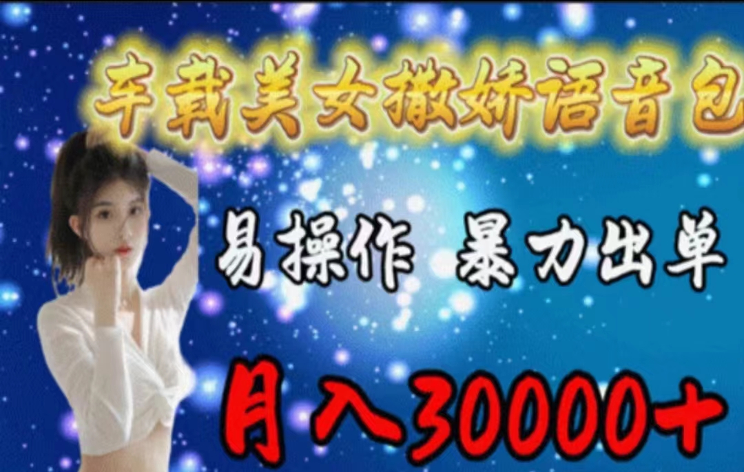 （11249期）车载美女撒娇语音包，执行就出单，月入3000＋，小白看完课程就能马上实操-英祺创业