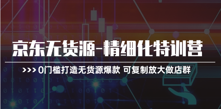 （11303期）京东无货源-精细化特训营，0门槛打造无货源爆款 可复制放大做店群-英祺创业