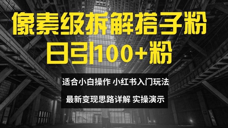 像素级拆解搭子粉，日引100+，小白看完可上手，最新变现思路详解【揭秘】-英祺创业