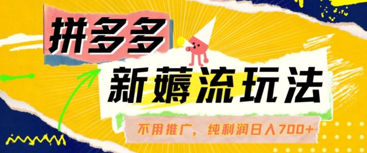 拼多多最新薅流玩法，无需开车推广，纯靠自然流吃饭-单纯赚50+利润，日入700+【揭秘】-英祺创业