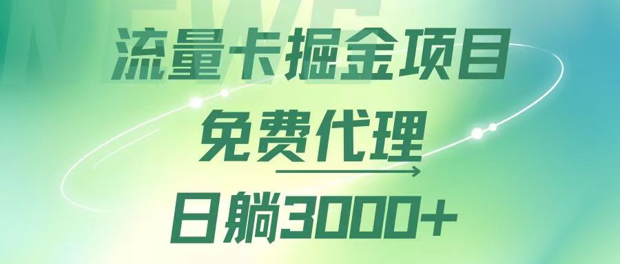（12321期）流量卡掘金代理，日躺赚3000+，变现暴力，多种推广途径-英祺创业
