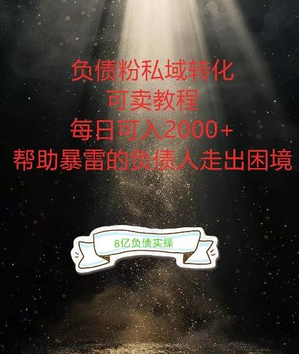 负债粉掘金计划，帮助负债者解决问题，债务规划，债务重组，最好的变现方式【揭秘】-英祺创业