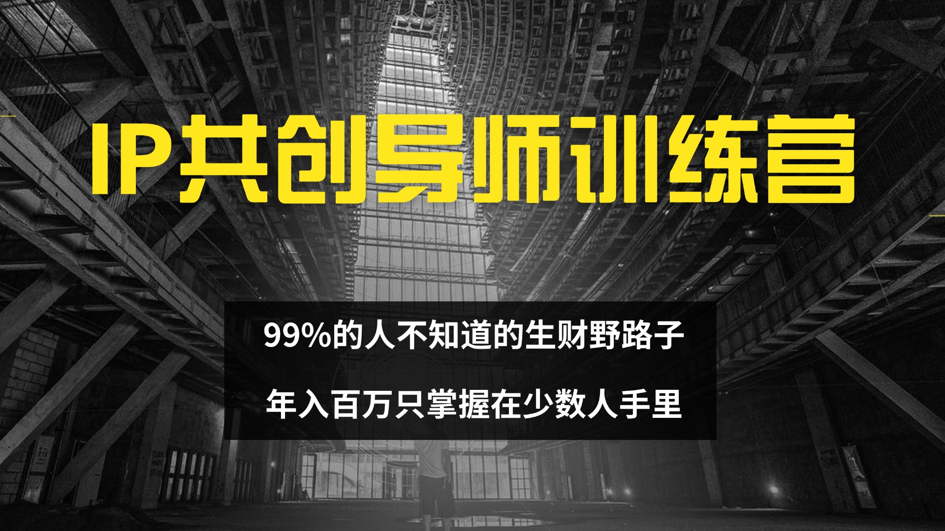 （12504期）IP共创导师训练营 99%的人不知道的生财野路子 只掌握在少数人手里-英祺创业