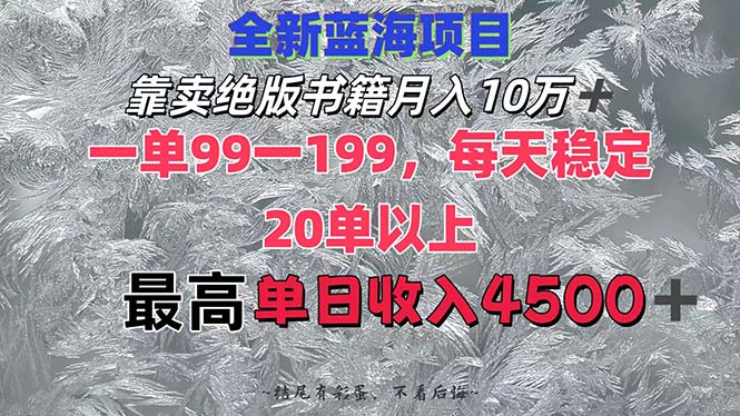 （12512期）靠卖绝版书籍月入10W+,一单99-199，一天平均20单以上，最高收益日入4500+-英祺创业