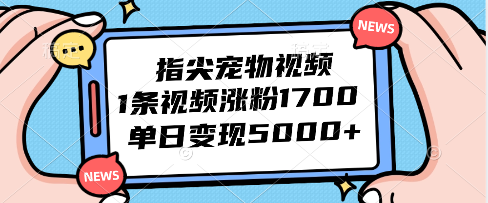 （12549期）指尖宠物视频，1条视频涨粉1700，单日变现5000+-英祺创业