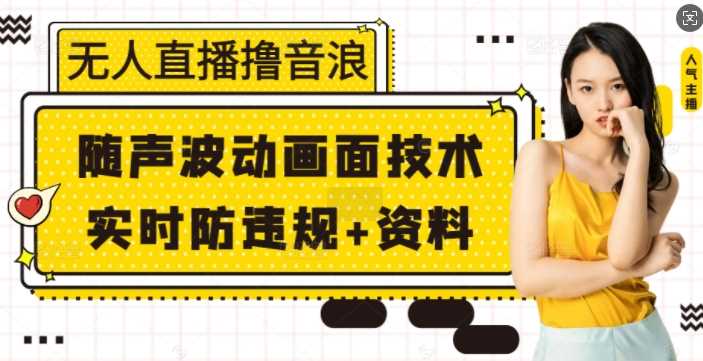 无人直播撸音浪+随声波动画面技术+实时防违规+资料【揭秘】-英祺创业