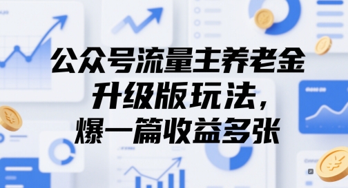 公众号流量主养老金升级版玩法，爆一篇收益多张-英祺创业