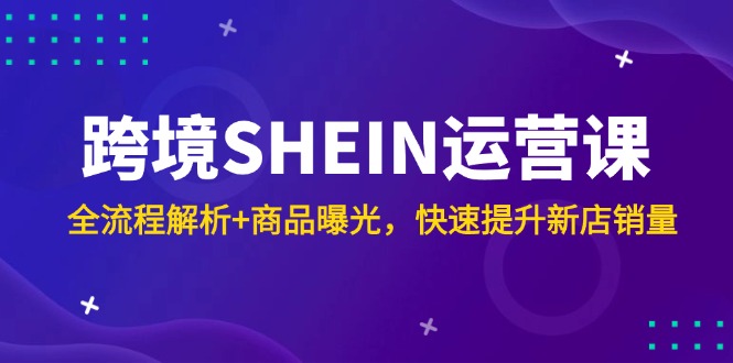 全流程解析+商品曝光，跨境SHEIN运营课，快速提升新店销量-英祺创业
