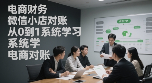 电商财务微信小店对账，从0到1系统学习电商对账-英祺创业