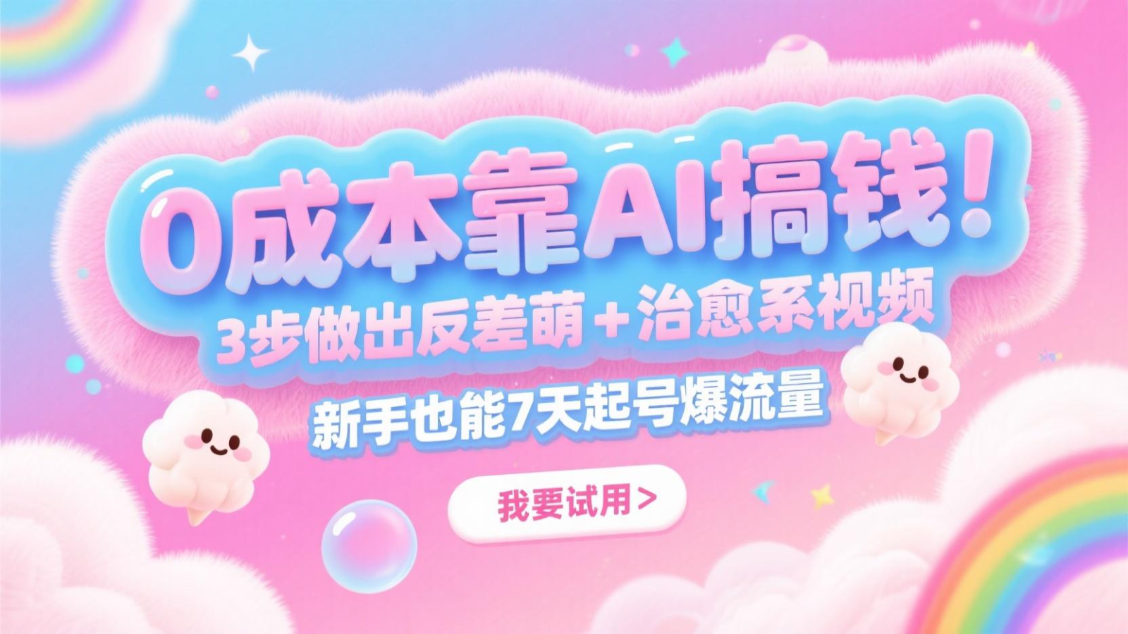 03步做出反差萌+治愈系视频，成本靠AI搞钱！新手也能7天起号爆流量，月入5位数  福缘网  2025-05-21  免费-英祺创业