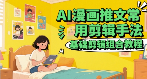 AI漫画推文常用剪辑手法，基础剪辑组合教程-英祺创业