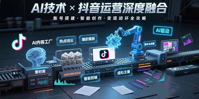 AI技术与抖音运营的深度融合应用：涵盖账号搭建、内容创作、收益变现-英祺创业